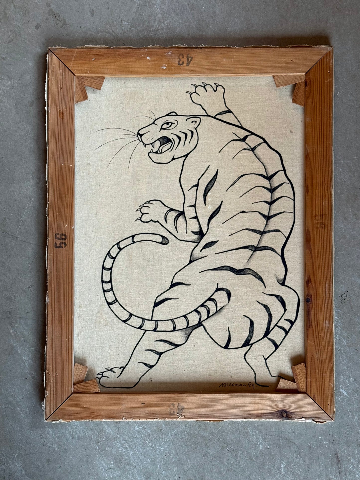 Vintage painting -Tiger